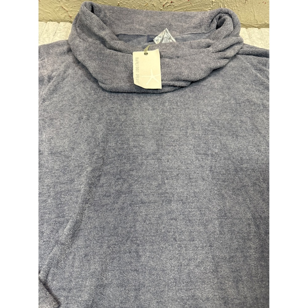 Barefoot Dreams CozyChic Ultra Lite Cowl Neck Tunic Harbor Blue 3X BDWCU1623